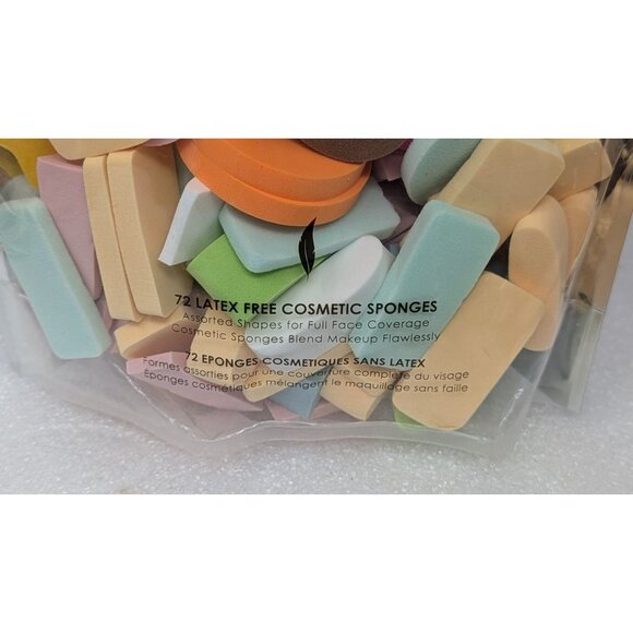 Simplosophy Latex Free Cosmetic Sponges 72-Pack Asst Shapes Full Face Coverage - Picture 2 of 2